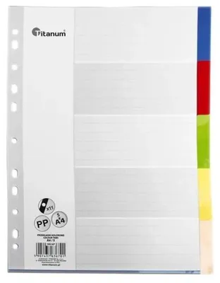 Image de Intercalaires A4, 5 couleurs - Titanum