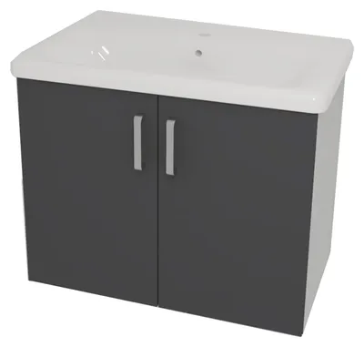 Imagen del producto de Mueble Kolpa EVELIN con lavabo, modelo OUE 80, color gris