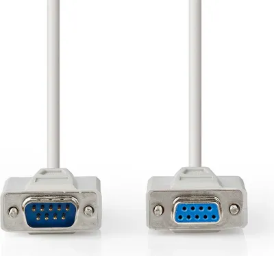 Produktbild von Nedis Serielles Kabel - D-SUB 9-Pin Stecker - D-SUB 9-Pin-Buchse - Vernickelt - 3.00 m - Rund - PVC - Elfenbein - Label