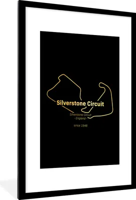 Produktbild von MuchoWow® Gerahmtes Poster England - Formel 1 - Rennstrecke 60x90 cm - Poster mit Schwarzem Bilderrahmen Wandposter Rahmen Foto Bilder - Dekoration - Wandposter Wohnzimmer - Hochwertig