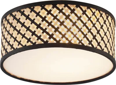 Produktbild von QAZQA - Orientalisch Orientalische Rattan Deckenleuchte I Deckenlampe I Lampe I Leuchte mit Schwarz 30cm - Tremmo I Wohnzimmer I Schlafzimmer - Bamboo Rund - LED geeignet E27