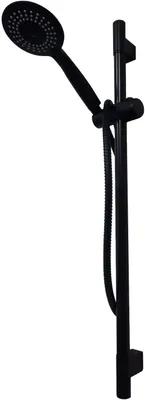 Produktbild von Duschgarnitur mit 5 Funktionen inkl. Halterung Schlauch Handbrause Schwarz 1/2"