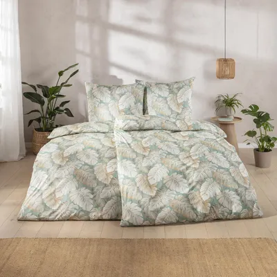 Produktbild von Estella Interlock Jersey Bettwäsche Rabea 6301-550 Tropenblatt 135x200
