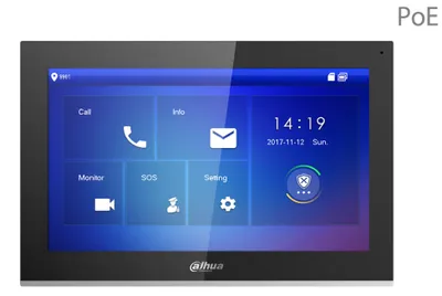 Produktbild von Dahua Technology DHI-VTH5441G, 25,4 cm (10"), LCD/TFT, 1024 x 600 Pixel, Kapazitiv, Schwarz, SD