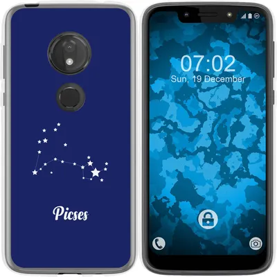 Produktbild von PhoneNatic Case kompatibel mit Motorola Moto G7 Play Silikon-Hülle SternzeichenPisces M1