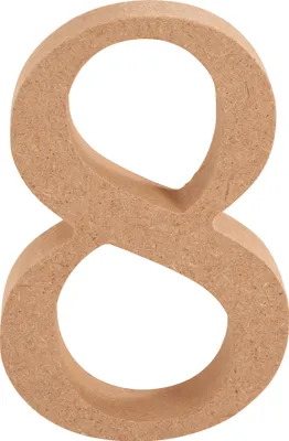 Produktbild von VBS MDF Zahl, ca. H 8 cm, T 1,5 cm Ziffer "8"