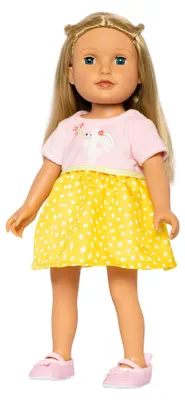 Productafbeelding van Kleidje voor knuffels en poppen, maat 28-35 cm, met applicatie