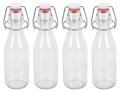 Glasflaschen mit Bügelverschluss, 250 ml, 4er-Set, luftdicht