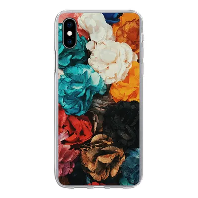 Produktbild von MuchoWow® Handyhülle Schutzhülle Hülle für iPhone Xs Wand - Rosen - Abstrakt Silikon Softcase Handy Hülle - Handytasche