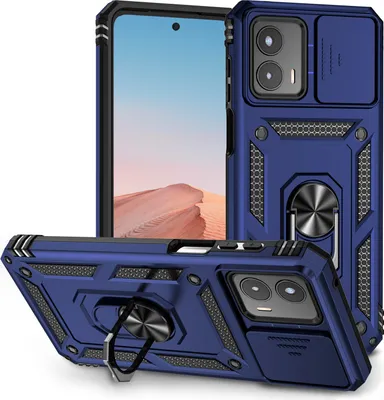 Produktbild von Moto G 5G 2023 Hülle mit Schiebe Kamera Schutz und Ringhalter Ständer Schutzhülle für Motorola Moto G 5G 2023 Blau