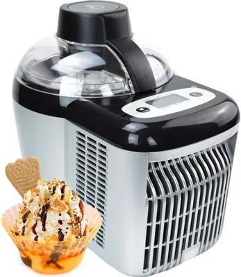Produktbild von Syntrox Germany Eismaschine mit Kompressor 90W 0,7L schwarz silber