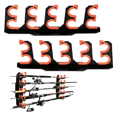 Produktbild von Solidchoice – Set aus 2 Wandhalterungen für Angelruten mit Silikonbeschichtung