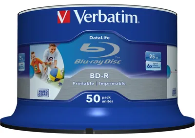 Immagine prodotto di 1x50 Verbatim BD-R Blu-Ray 25GB 6x Velocità DL Wide Printable CB