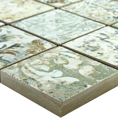 Produktbild von Keramikmosaik Fliesen Bellona Effekt Hellbunt 47x47mm