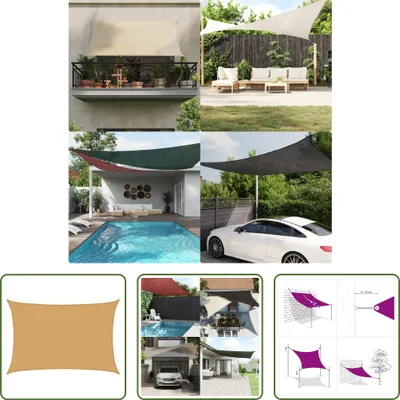 Produktbild von The Living Store Sonnensegel 160 g/m² Rechteckig Sandfarben 3x4,5 m HDPE