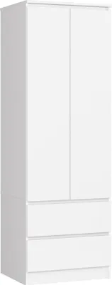Produktbild von Kleiderschrank mit 2 Turen und 2 Schubladen (B:60cm / H:180cm / T:51cm) in Weiß