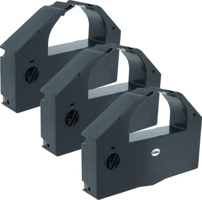 Produktbild von vhbw 3x Farbband Schriftband Ersatz für Epson C13S015066, S015067 für Nadeldrucker, Bondrucker - Schwarz