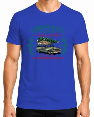 Imagen del producto de Camiseta para hombre, diseño "Griswold's Tree Farm Christmas Tradition", color azul, talla L