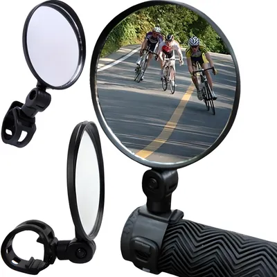 Produktbild von Fahrradspiegel HD, Rückspiegel, Lenkerspiegel | Universal | 360° Drehbar | E-Bike, MTB, Rennrad | Lenker Spiegel Links, Rechts | Schwarz | Retoo
