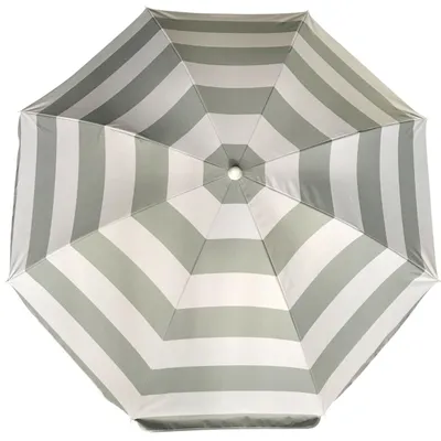 Produktbild von Sonnenschirm - silber/weis - gestreift - 180 cm - UV-Schutz