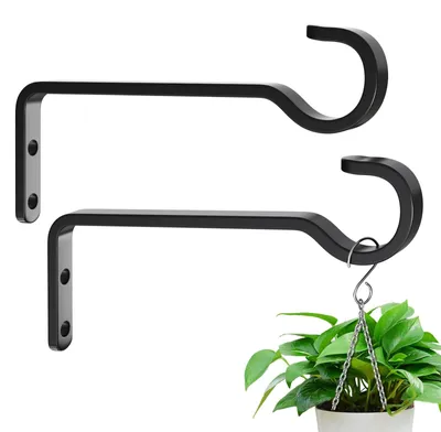 Immagine prodotto di Gancio per piante - Set di 2 - Ferro - 15 cm - Nero