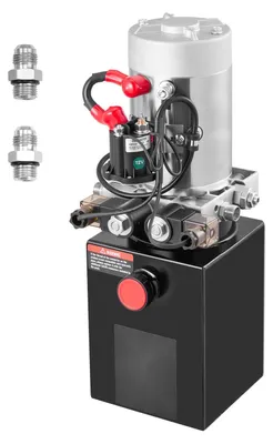 Produktbild von Hydraulikaggregat für Kippanhänger - Doppeltwirkende 12 V DC Hydraulikpumpe - Max. Druck 22 MPa - Fördermenge 3,4 l/min - Tank 3,8 l (4 Quart) Metallbehälter - Schwarz