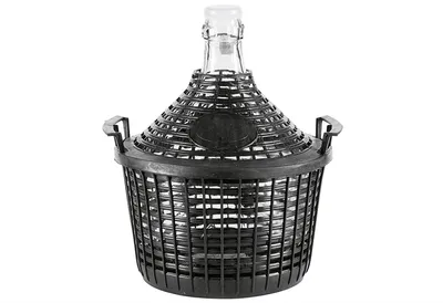 Image de Ballon en verre avec panier en plastique 5 l