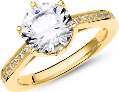 Produktbild von Verlobungsring von JEWLIX aus Sterlingsilber, vergoldet mit Zirkonia