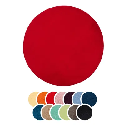 Produktbild von liebling Badteppich, 100% Polyester, mit Anti-Rutsch Beschichtung, saugstark, Serie Santos, Ø 110 cm, 1500 g/m², bei 30 Grad waschbar, rot