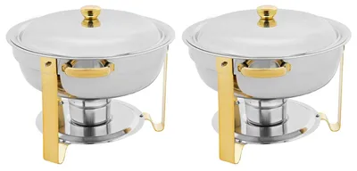 Immagine prodotto di Set da buffet con scaldavivande rotondi - 4,5 litri, 2 pezzi