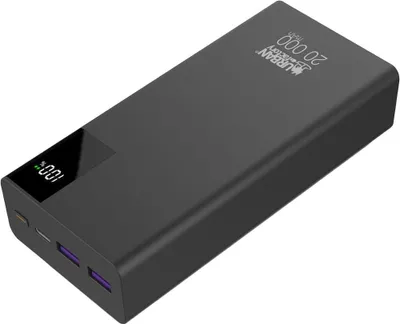 Image de Powerbank Bigee 20000mAh 3 ports USB 2A+C Noir Urban Factory