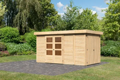 Produktbild von Gartenhaus Retola 5 : ohne Anbaudach : Naturbelassen Anbaudach: ohne Anbaudach Farbe: Naturbelassen