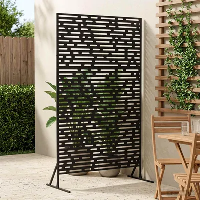 Produktbild von vidaXL Sichtschutz 100 x 50 x 180 cm Stahl Schwarz