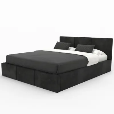 Produktbild von Muralo POLSTERBETT für Schlafzimmer Polsterbett mit Bettkasten und Gasdruckfeder Bett mit Polsterkopfteil Doppelbett 180x200 Bett mit Stauraum Schwarz