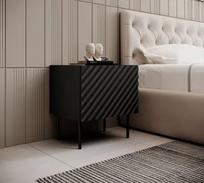 Zdjęcie produktu dla Cama Szafka nocna ONDA 2szt. 50x40x54 czarny, Szafka nocna, Czarny, MDF, Płyta wiórowa, 16 mm, 500 mm, 400 mm