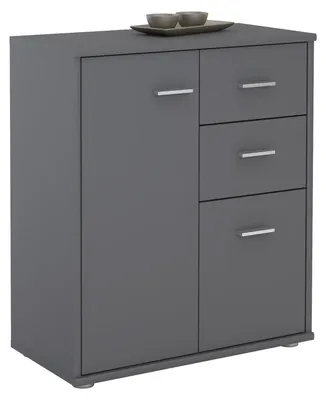 Produktbild von Kommode LOCARNO Highboard Bürokommode mit 2 Schubladen und 2 Türen in grau anthrazit