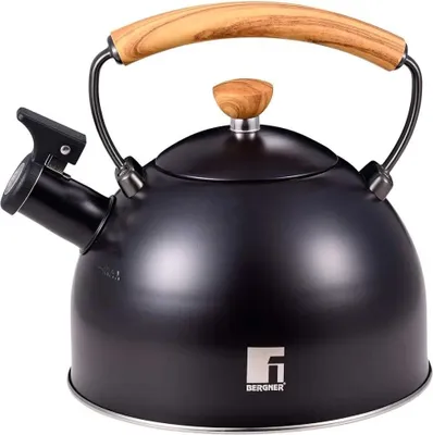 Produktbild von Stahlkessel Mit Pfeife 2,3L Bergner Bg-37312 Holzkohle