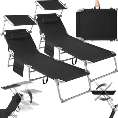 Produktbild von 2er Set Sonnenliege Chloé klappbar 190 x 68 x 28 cm, mit Seitentasche