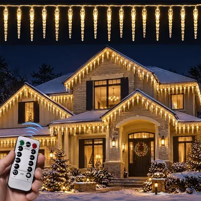Produktbild von 6 Meter Weihnachtsbeleuchtung für den Außenbereich, 40 LEDs, Meteoriteneffekt mit 8 Modi