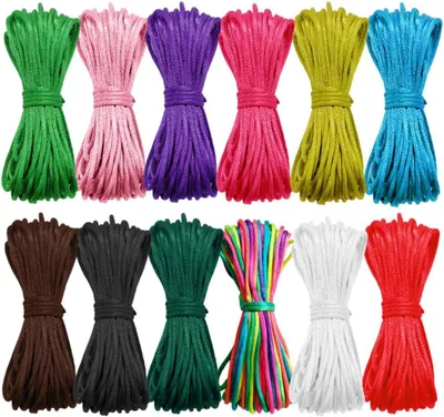 Produktbild von Nylon Schnur für Armbänder, 12 Farben, 120 M, 2 MM, Basteldraht, Makramee, für DIY Projekte