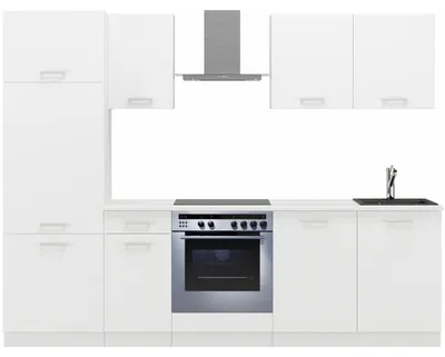 Produktbild von Küchenzeile TONIC weiß 260 cm mit 88 cm Kühlschranknische