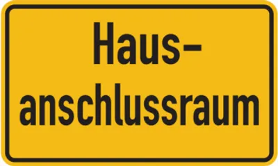 Produktbild von Dreifke® Hinweisschild, Hausanschlussraum, 120 x 200 mm, Alu geprägt 1 Stk.