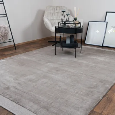 Produktbild von CONSILIO CONCEPT 200 x 290 Teppich Wohnzimmer Taupe Bamboo Viskose Seidenglanz moderner weich luxus soft