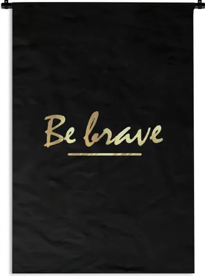Produktbild von MuchoWow® Wandteppich Wandbehang Zitate - Gold - Schwarz 90x135 cm Tapisserie Dekoration Wandtuch - Baumwolle - Wandskulptur