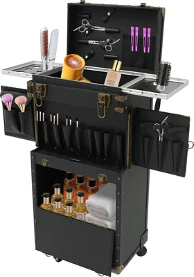 Produktbild von Schminkkoffer Friseurkoffer Friseurbox Schwarz Friseurwerkzeug Organizer