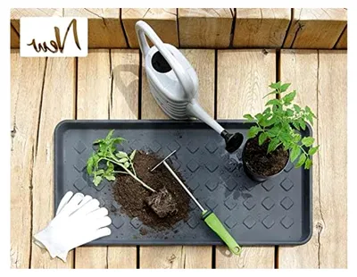 Produktbild von 2er Set Schuhtablett 71x35 cm Schwarz – Schuhwanne mit Hohem Rand (3,3 cm)