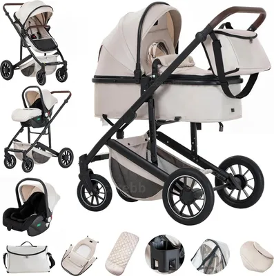 Obrázek produktu pro Dětský vozík, hliníková konstrukce, skládací design, 516-BEIGE