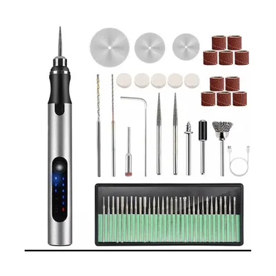 Produktbild von Gravierstift, 58er Elektrischer Gravierwerkzeug Set, Gravierausrüstung zum Gravieren von Glas, Holz, Metall, Stein, Nägeln
