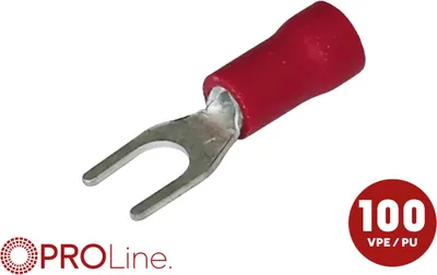 Produktbild von Gabelkabelschuh 0,5mm²-1,5mm²/4,4mm rot S 100 Stück
