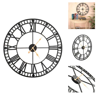 Produktbild von vidaXL Wanduhr Vintage mit Quarzwerk Metall 60 cm XXL - Wanduhren